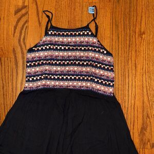 DESIGN LAB Black Embroidered Boho Maxi Dress, Size M